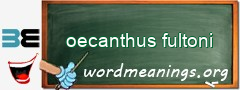 WordMeaning blackboard for oecanthus fultoni